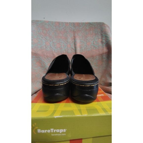Bare Traps Palesa Women's Black Leather Slip On Clogs Slides 8.5M - Picture 5 of 9
